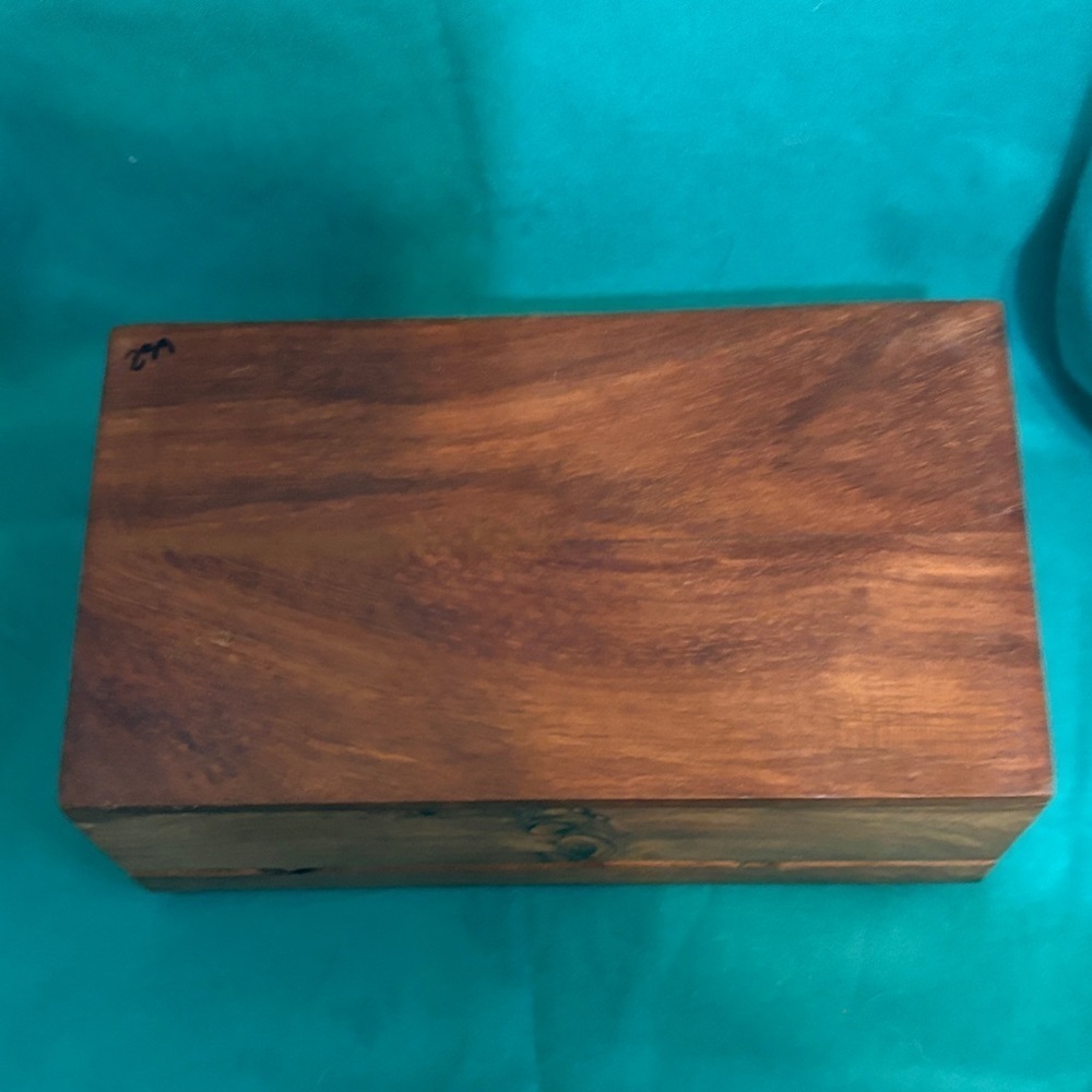 Vintage Handcrafted Rosewood Trinket/Jewelry Box with Hinged Lid - Picture 2 of 5